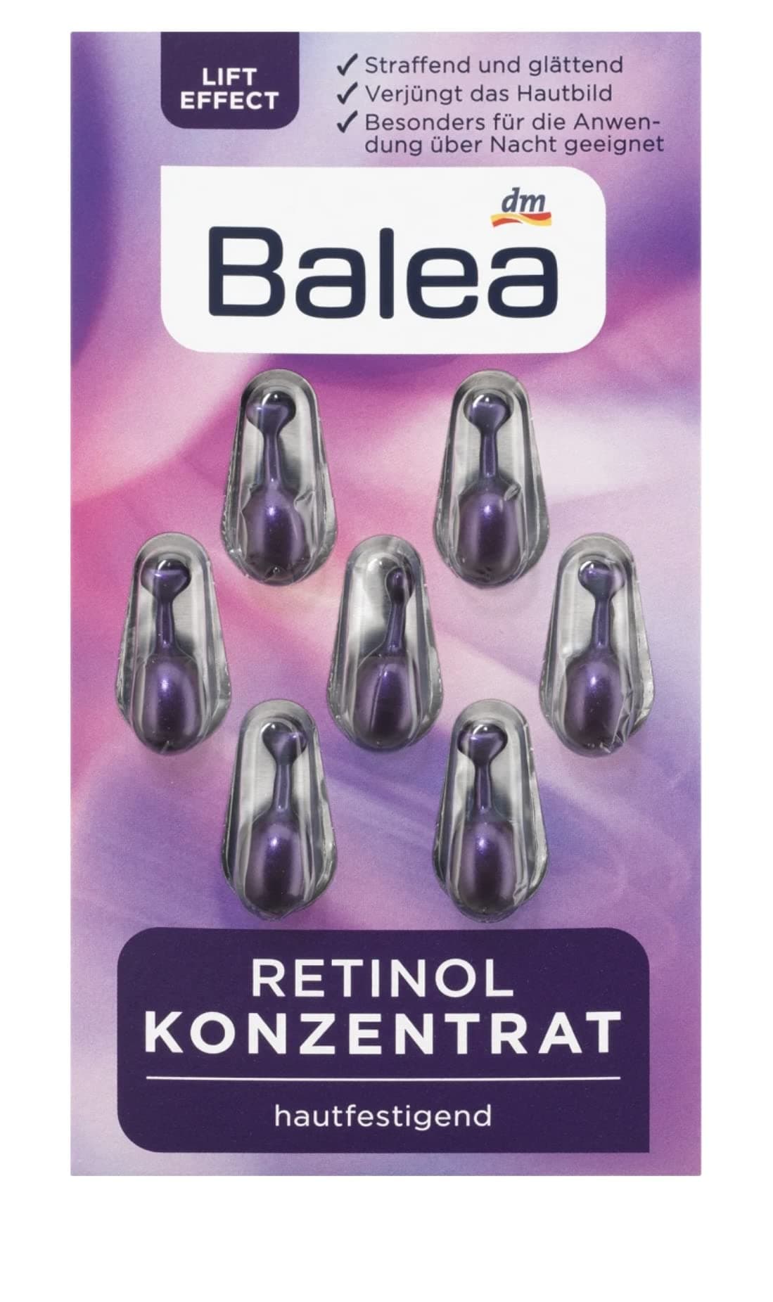 Balea Concentrated retinol 7 pcs tightening and smoothing, reuvenates the complexion, particularly suitable for overnight use