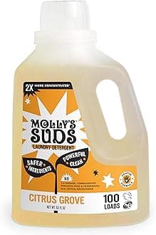 Molly's Suds Liquid Laundry Detergent | Clean Laundry Detergent Soap for Sensitive Skin | 2x Concentrated, High Efficiency (HE) | Citrus Grove - 100 Loads