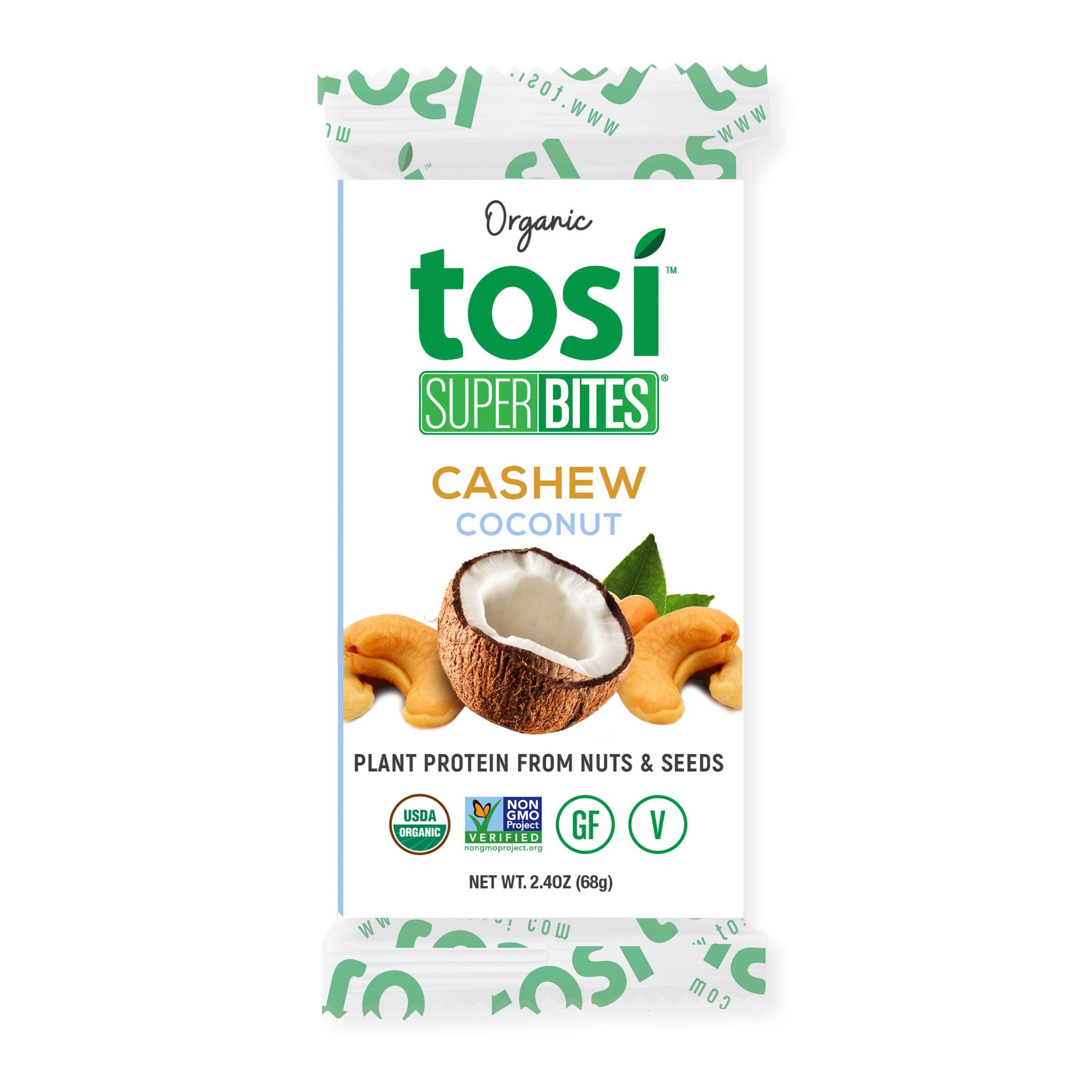 Tosi Superbites, Cashew Coconut, 2.4 Oz