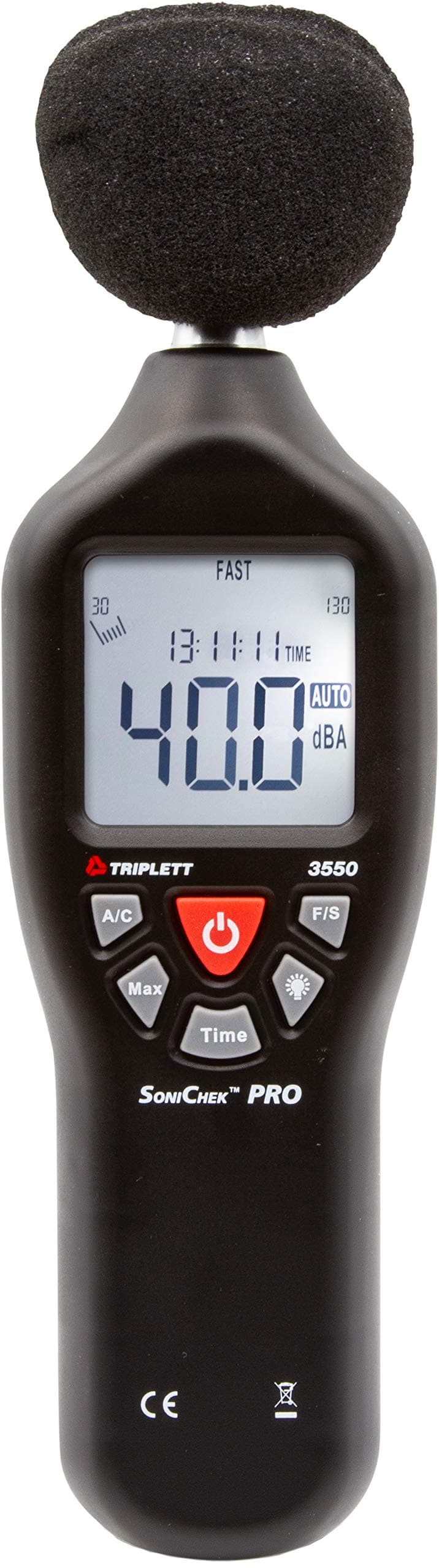 Triplett 3550 SoniChek PRO Professional Decibel Sound Level Meter - A/C Weighted Measurement Reads 30 to 130dB