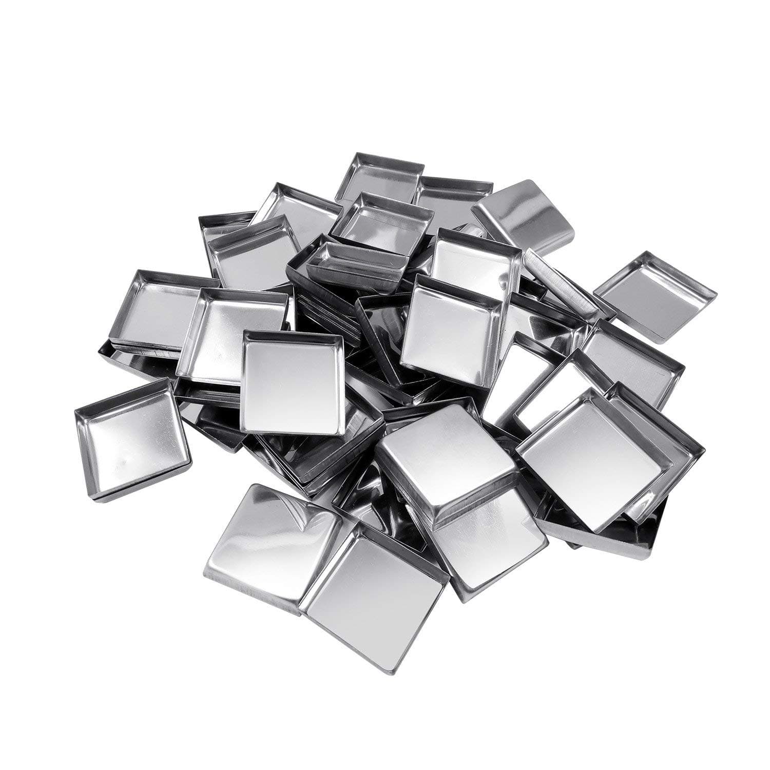 Allwon 56 Pack Empty Square Metal Pans Size 26mm Height 5 mm