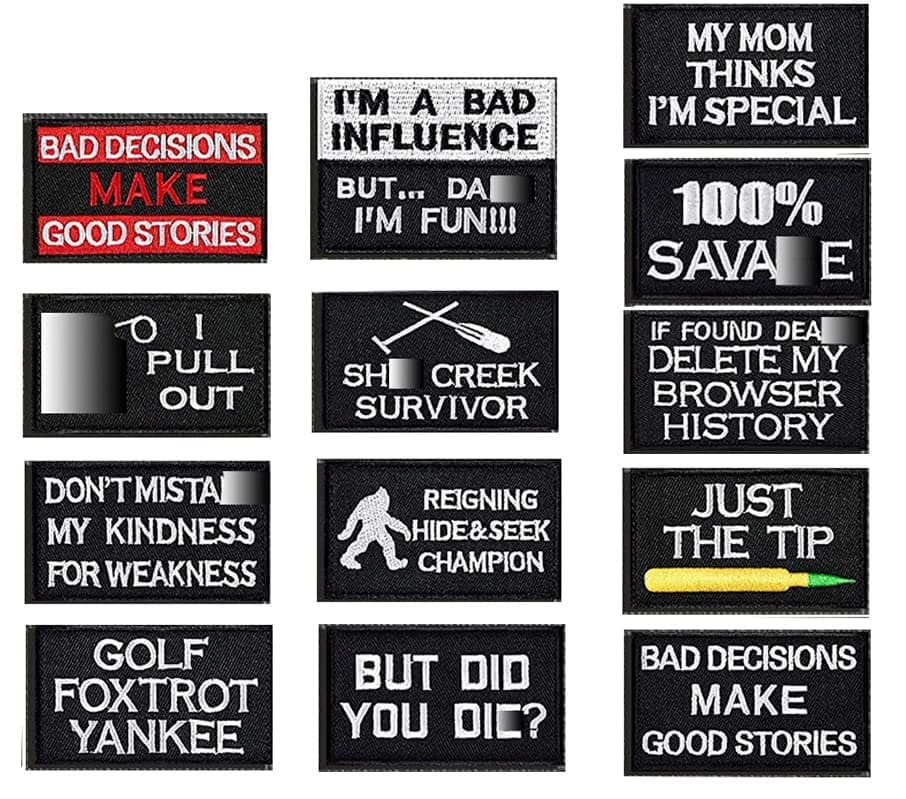 VISCAL 20 Pack Tactical Morale Patches，Funny Military Patch Full Embroidery Army Badge Set for Caps,Backpacks,Clothes,Military Uniforms,Tactical Gears，Service Dog Harness Vest Etc. (Navy)