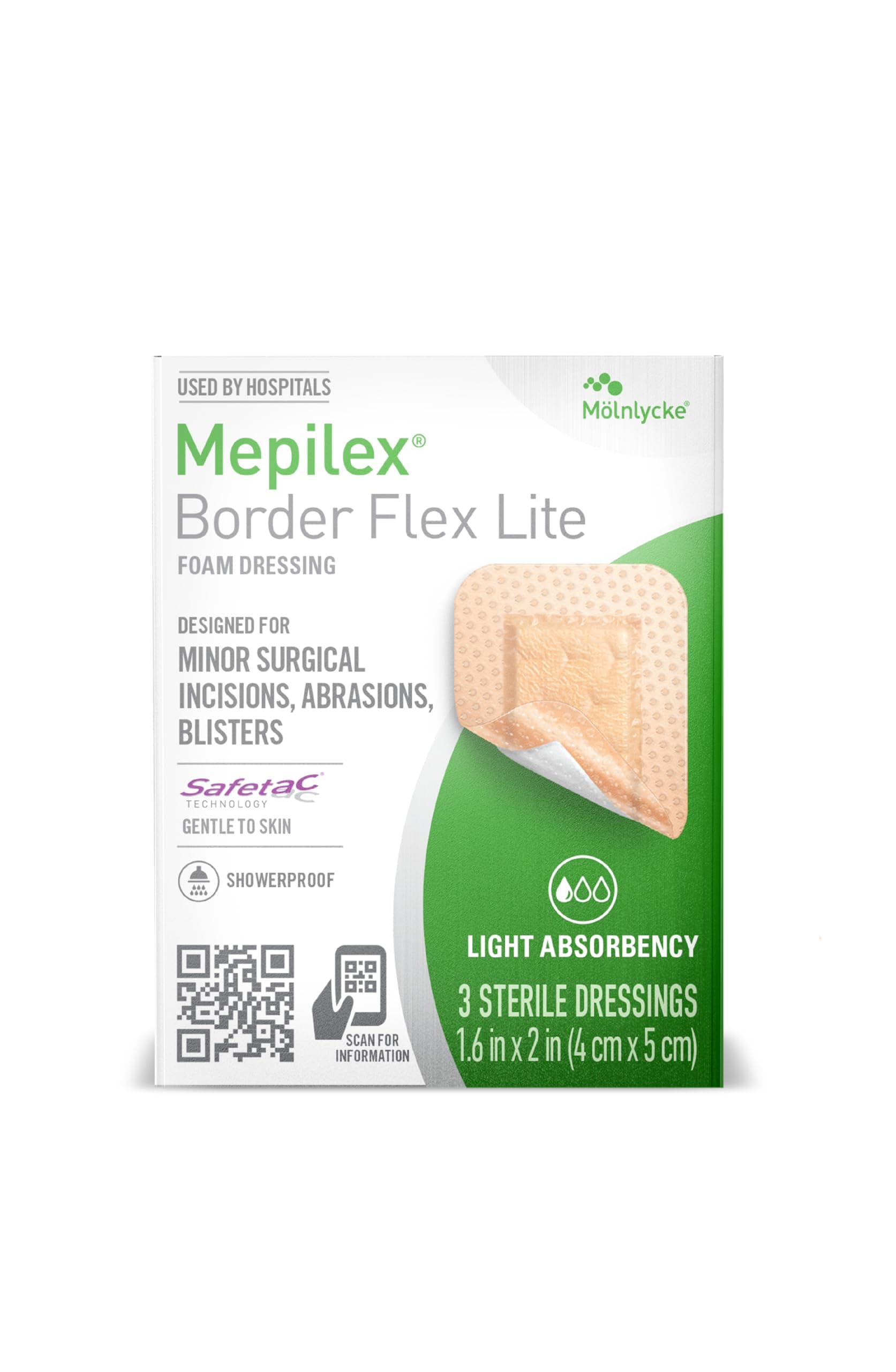 Mepilex Border Flex Lite 病院グレードドレッシング 軽度の外科的切開、擦り傷、水疱用 最大日数使用