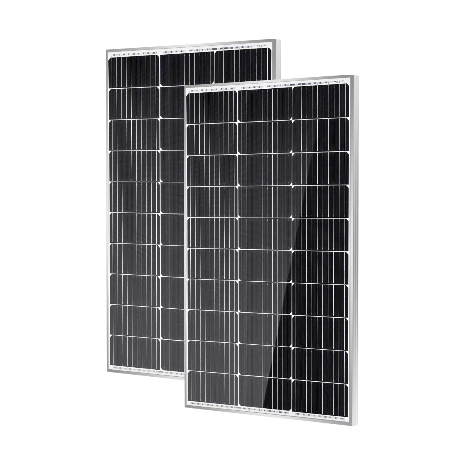 HQST 100W 2PCS 12V 10BB Monocrystalline Solar Panel, Up to 25% High Efficiency Module with Grade A+ Cells, IP68 Waterproof for RVs, Motorhomes, Cabins, Marine, Boat