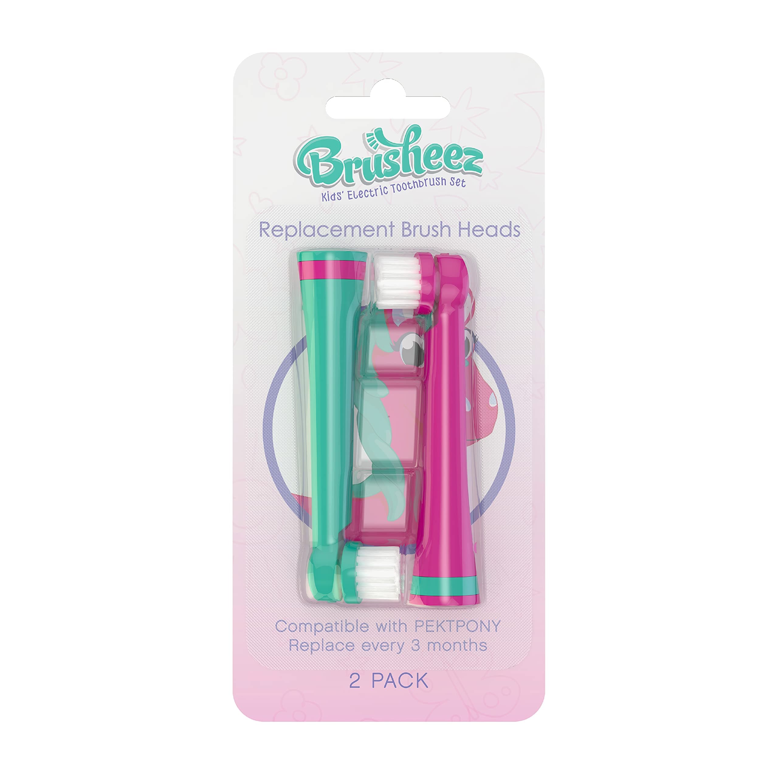 Brusheez® Electronic Toothbrush Replacement Brush Heads 2 Pack (Prancy The Pony)