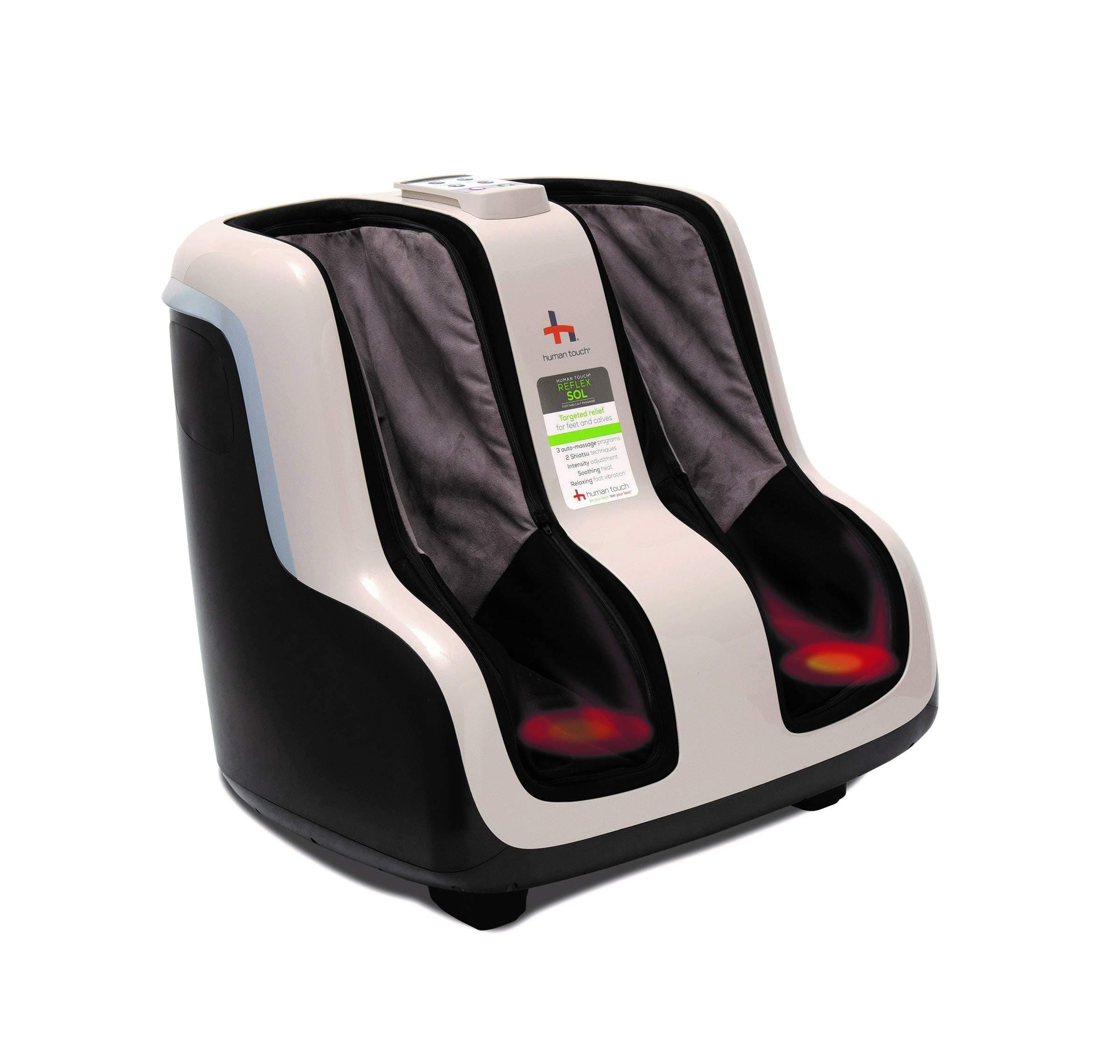 Human Touch Reflex SOL Foot & Calf Massager w/Heat - HSA Approved - Plantar Fasciitis Relief + Circulation + Shiatsu Deep Kneading + Vibrating for Stress - Adjustable for Women & Men up to Size 12