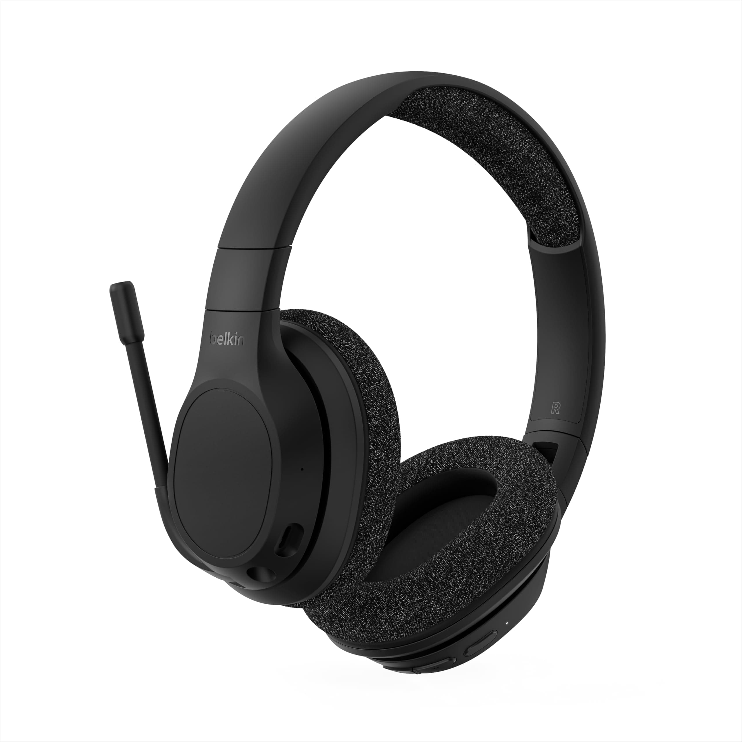 SoundForm Adapt Wireless Over-Ear Headset, Headphones for Work, Play, Gaming, & Travel w/Built-in Boom Microphone, 45H Battery Life - Compatible with iPhone, iPad, Galaxy, and More - Black