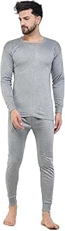 Classic Thermal Set for Men, Cotton-Woollen Blend, Full Sleeve Round Neck, Regular Fit, Standard Size, Winter Wear