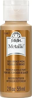 FolkArt Metallic Acrylic Craft Paint, Bronze Metal 2 fl oz Premium Metallic Finish Paint, Perfect For Easy To Apply DIY Arts And Crafts, 36269