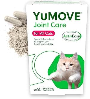 Cat Joint Supplement for Joint Care & Joint Aid, with Glucosamine, Chondroitin & Green Lipped Mussel for Cats of All Ages & Breeds, 60 Capsules