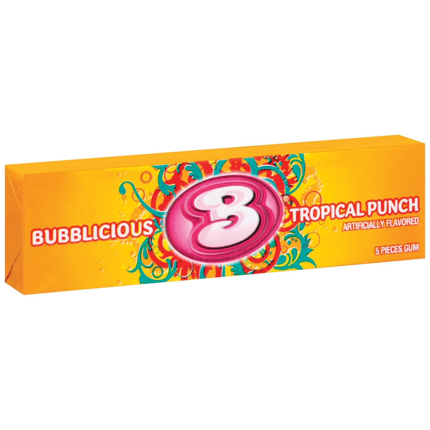 Bubblicious Tropical Punch, 5-Count (Pack of 18)