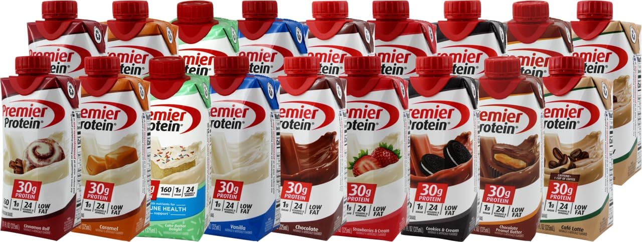 NiroAssortment | Protein Shake Variety Pack | 18 Count with 2 Each of 9 Delicious Flavors; Chocolate, Vanilla, Caramel, Café Latte, Chocolate Peanut Butter, Cinnamon Roll, Cake Batter Delight, Cookies and Cream, and Strawberry