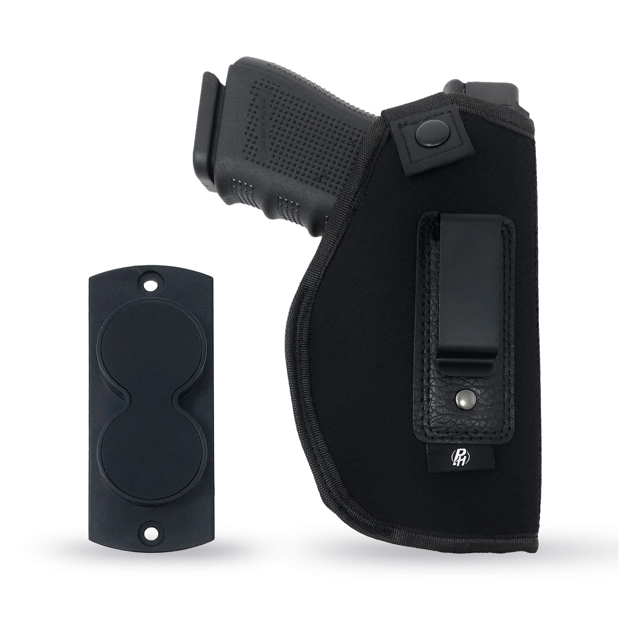 Combo IWB Gun Holster + Magnet - Concealed Carry Soft Material - Soft Interior - Fits Glock 17 19 23 25 32 38 - Sig Sauer P320 - Springfield XDS 4", XDE