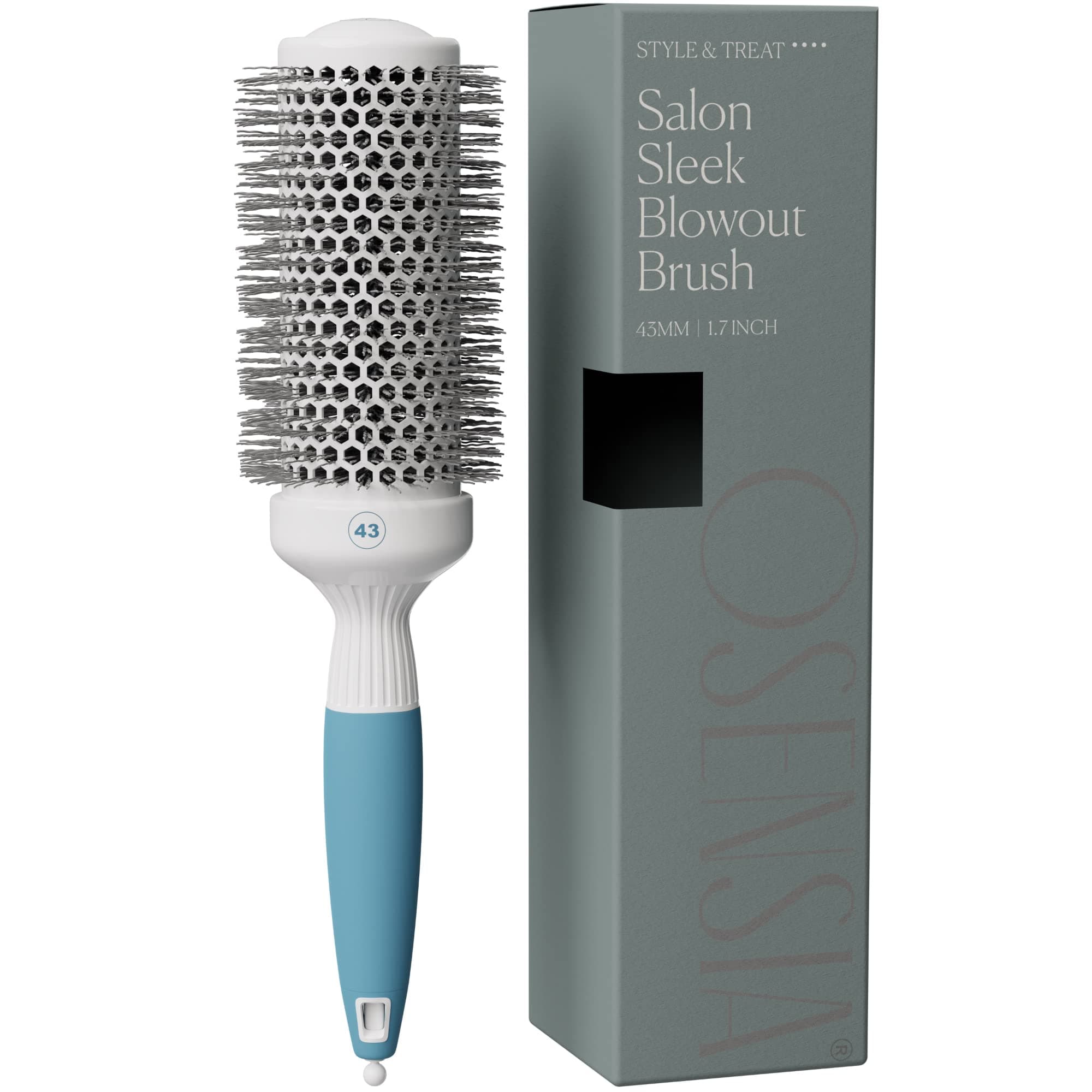 Medium Round Brush - Ceramic Hair Brush for a Smooth Salon Style Look - Professional Brushing Brush Ideal for All Hair Types - 43 mm
