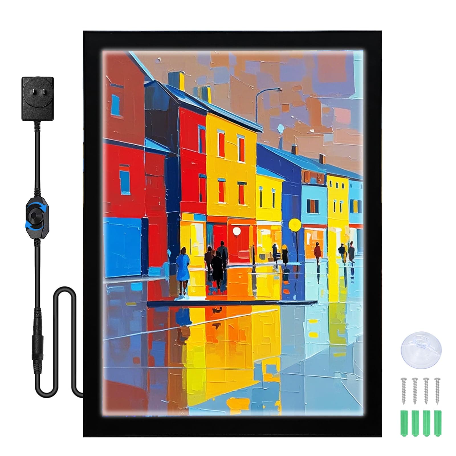 18" x 24" Led Movie Poster Frame LED Light Box Display Sign Holder in Black, Wall Mounting, Aluminum Profile, Magnetic Led Poster Frame for Movie Poster Advertising Display