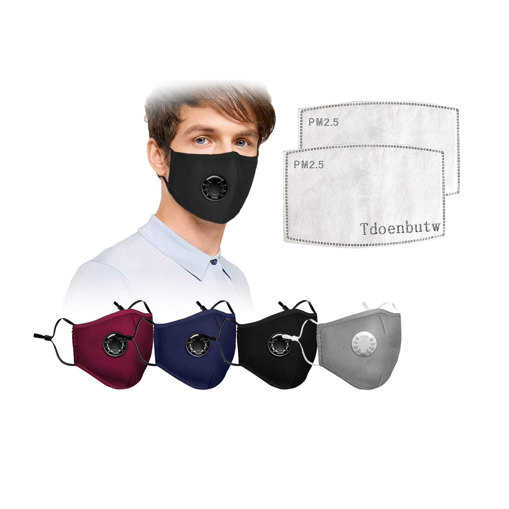 Reusable Face Bandanas, Washable Face Cotton 4 Pcs with 8 Pcs Filters for Adults