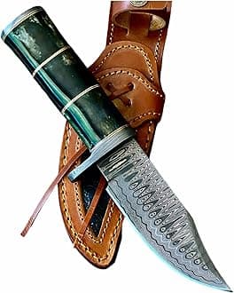 BC-307 Limited Edition - Custom Handmade Damascus Steel knife -Coloured Bone Handle
