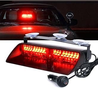 Xprite High Intensity LED Windshield Emergency Hazard Warning Strobe Lights - Red