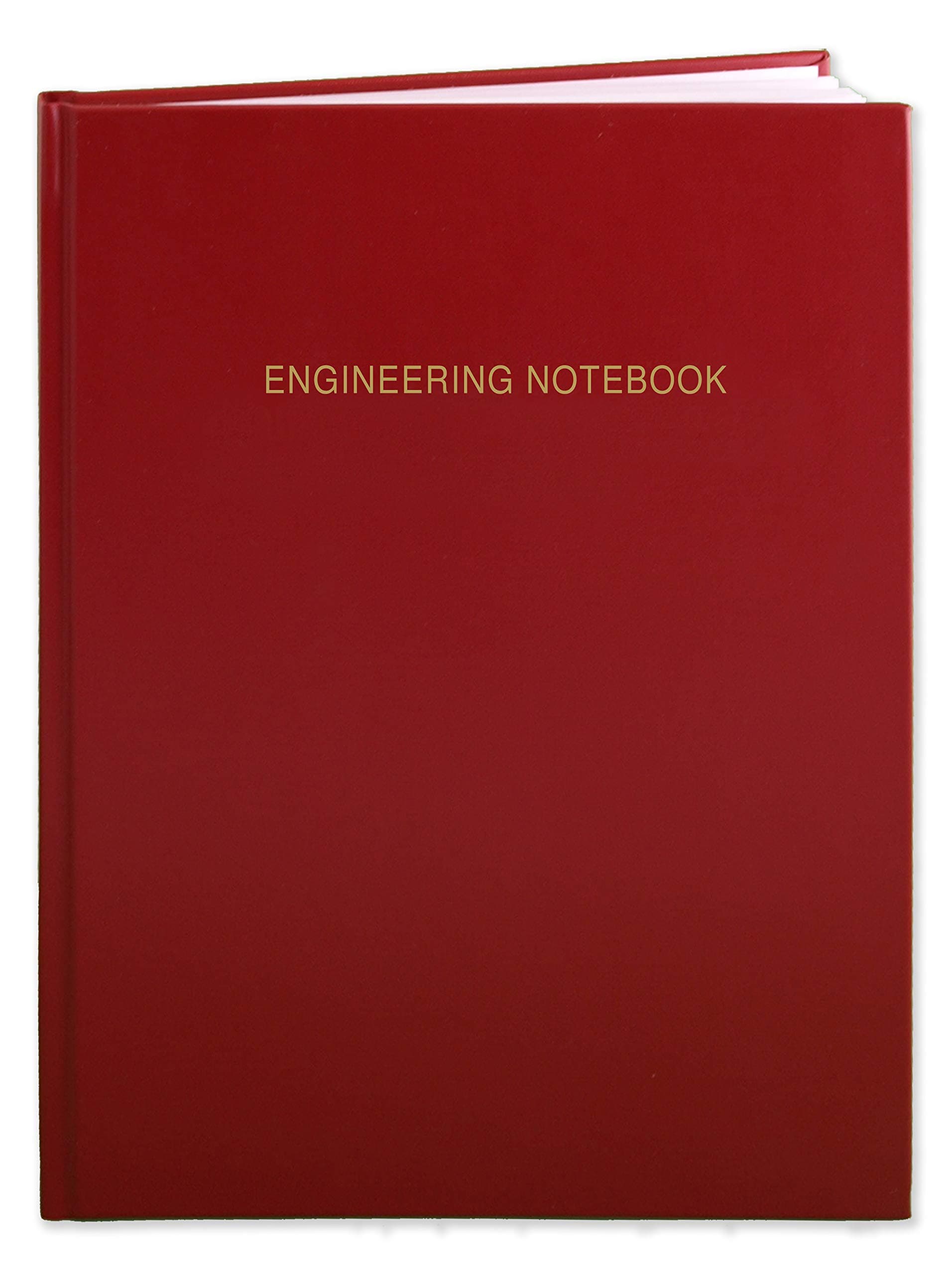 BookFactoryRed Engineering Notebook - 312 Pages (.25" Engineering Grid Format) 8 7/8" x 11 1/4" Engineering Lab Notebook Red Cover Smyth Sewn Hardbound (EPRIL-312-LGS-LRT4)