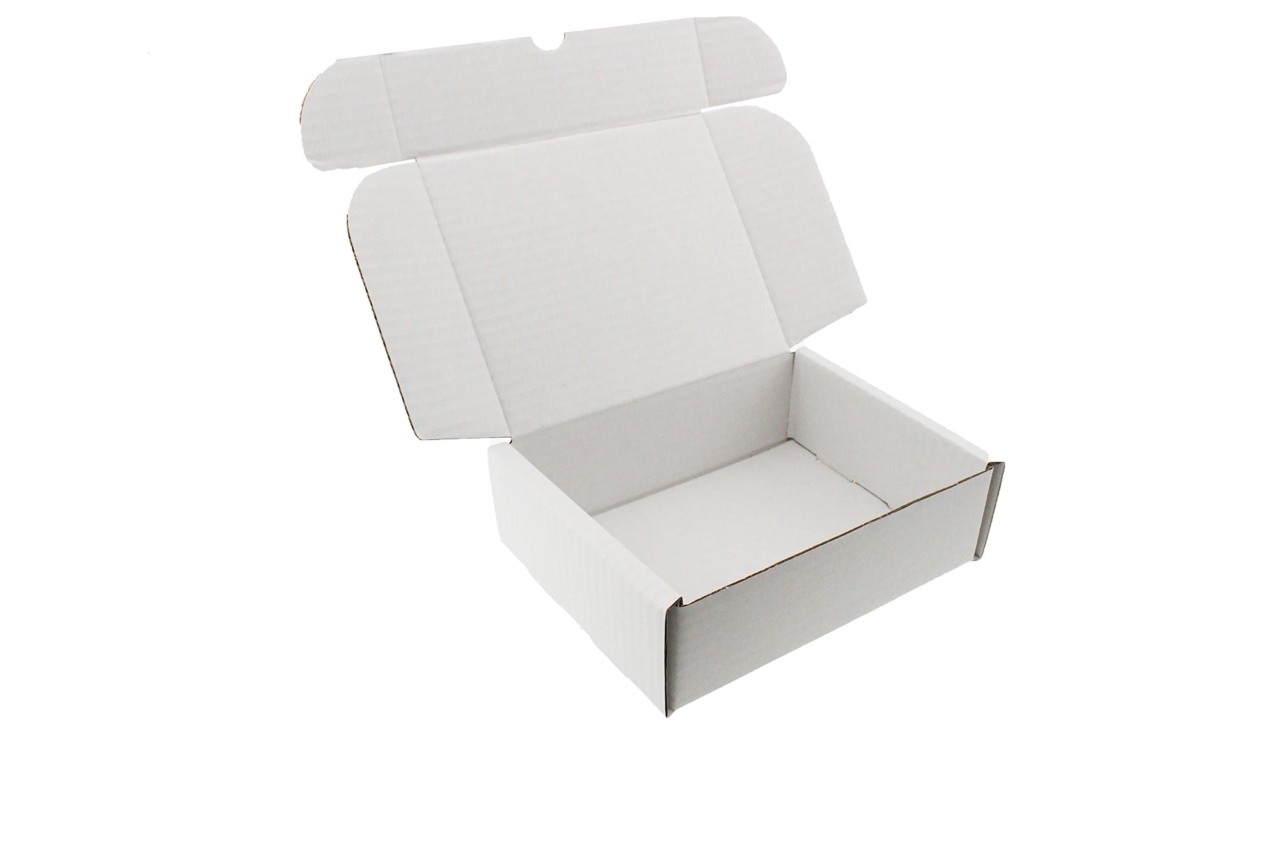 MEG4TEC Pack of 20 White Shipping Boxes - 7" x 5.5" x 2" (17cm x 14cm x 5.5cm) - Gift Presentation Wedding Packet Carton Box