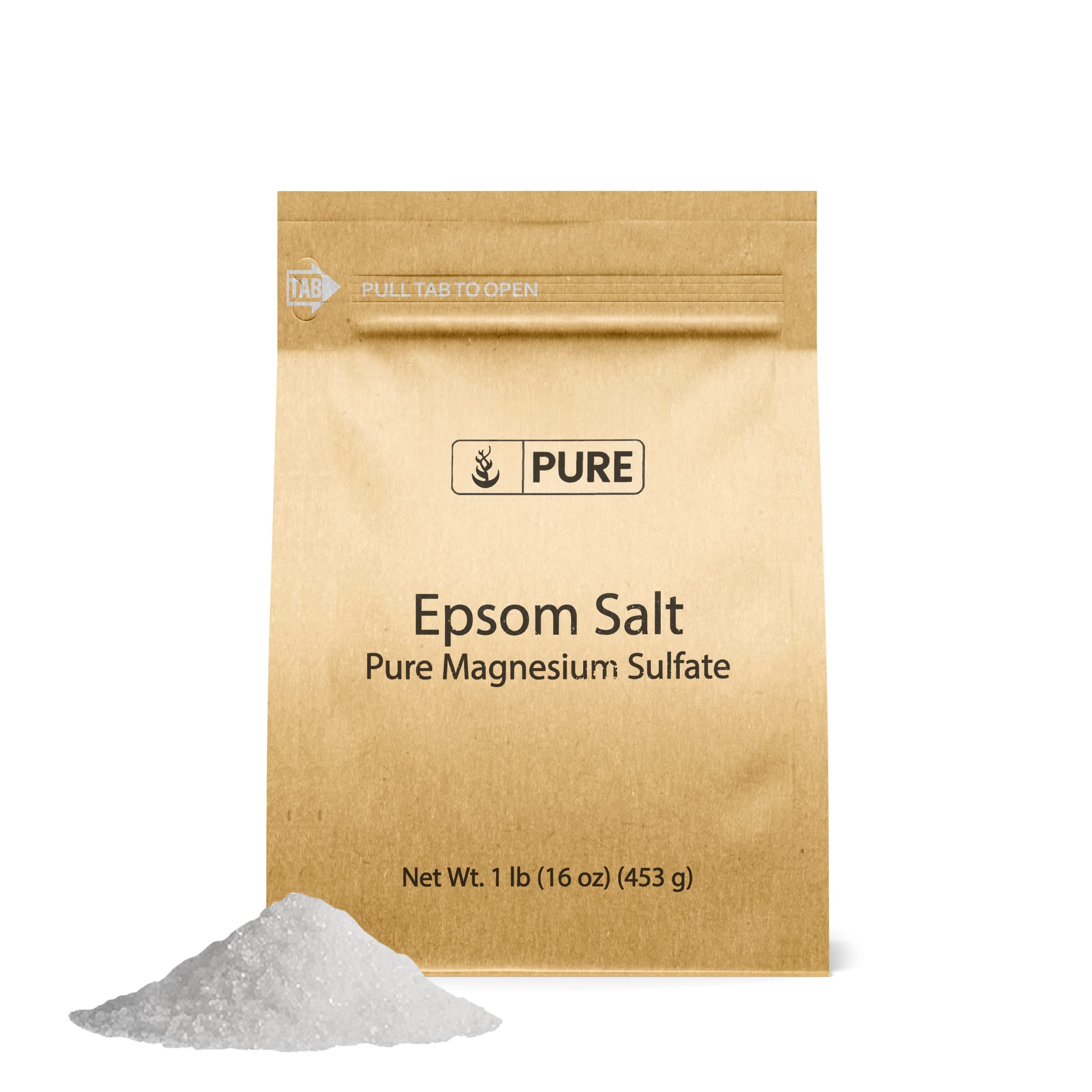Pure Original Ingredients Epsom Salt Pure Magnesium Sulfate, Food Grade, Soaking Solution (1 Pound)