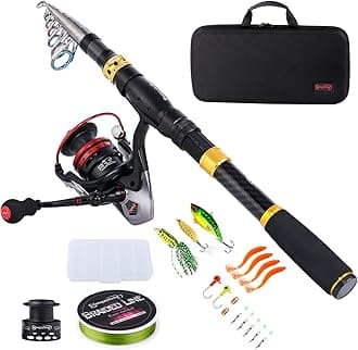 Sougayilang Fishing Rod Combos with Telescopic Fishing Pole Spinning Reels Fishing Carrier Bag For Travel Saltwater Freshwater Fishing