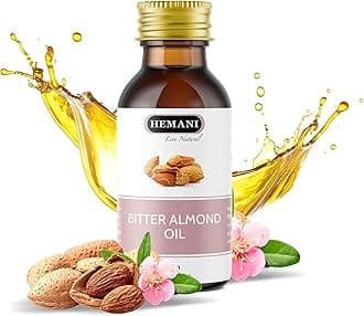 Hemani Bitter Almond Oil 30mL - Nature's Gift for Glowing Skin, Hair & Nails,...