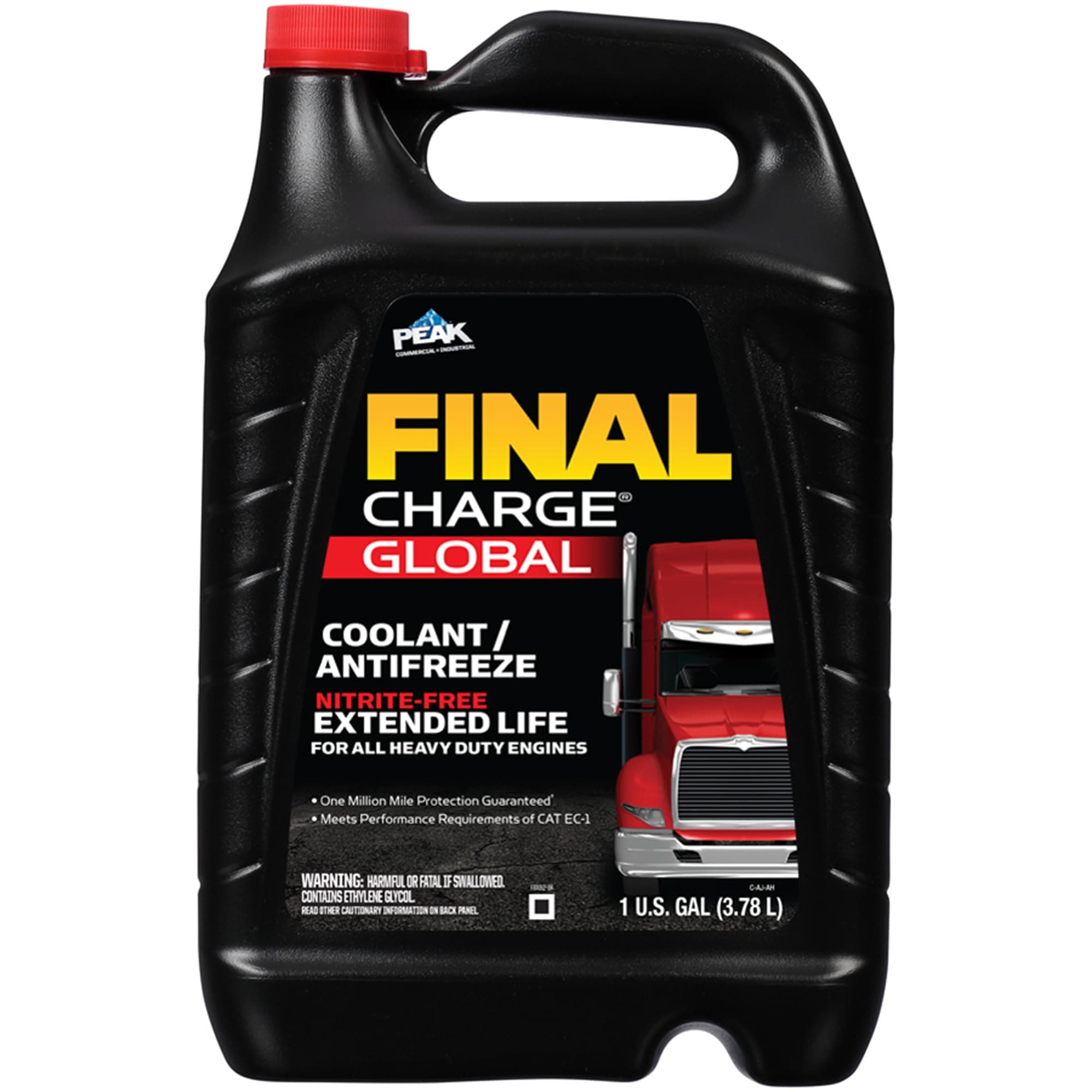 FINAL CHARGE Global Extended Life Concentrate Antifreeze/Coolant for All Heavy Duty Engine Cooling Systems, 1 Gal.