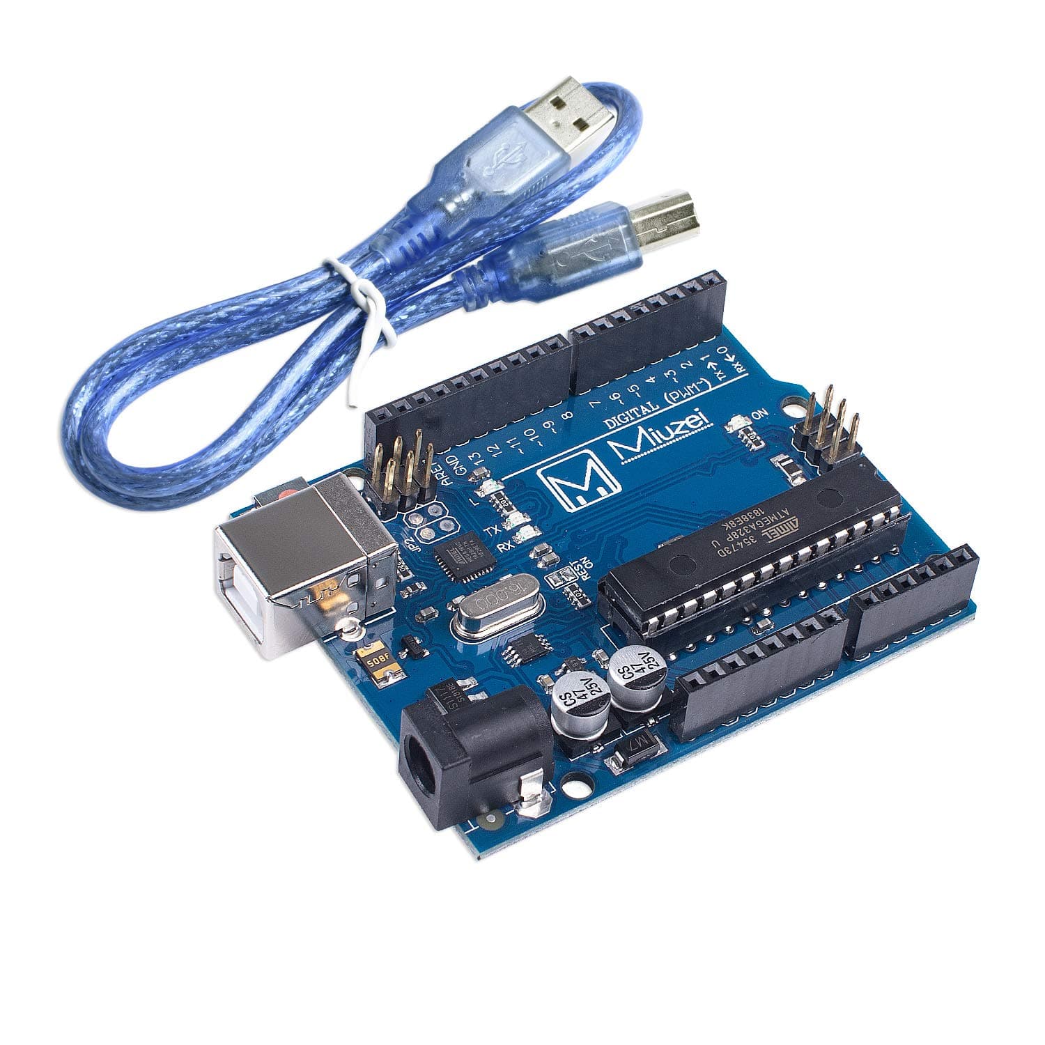 Miuzei R3 Board ATmega 328P ATMEGA 16U2 with USB Cable for Arduino Projects