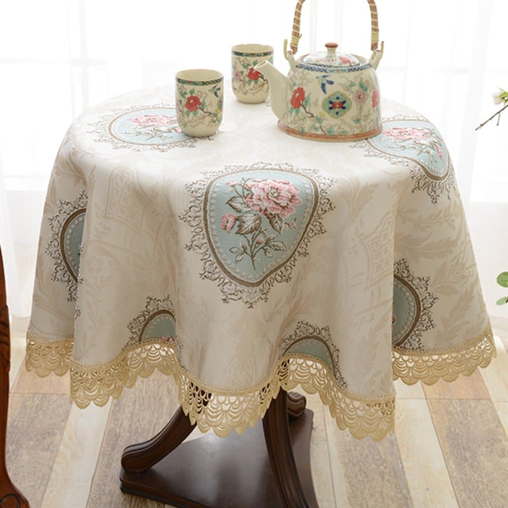 European style Round Tablecloths,Macrame lace tablecloth Vintage Table top cover-A 160cm(63inch)