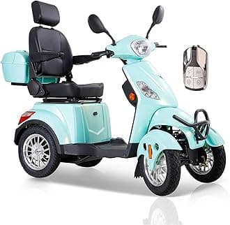 Mobility Scooters for Adults & Seniors, Heavy Duty 4-Wheels 3 Speed Electric Powered Device 800W Elderly Scooters 550 lbs Capacity w/Rear Lockbox & Adjustable Seat