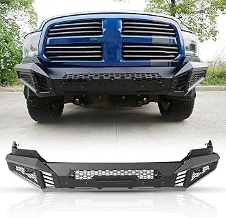 Nixon Offroad Front Bumper for 2013-2018 Dodge RAM 1500 Pickup Truck(Excluding Rebel) / 2019-2024 RAM 1500 Classic(Excluding Warlock) Heavy Duty Steel Bumper with Light Bracket & Licence Plate Bracket