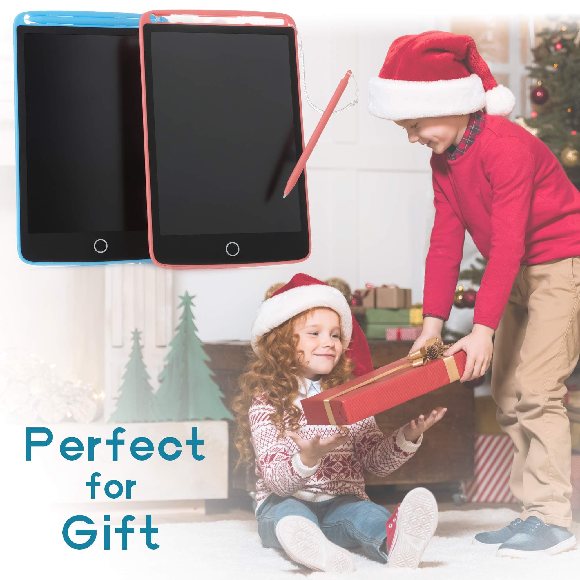 KIDWILL 2 Pack LCD Writing Tablet for Kids - Colorful Screen Drawing Board 8.5inch Doodle Scribbler Pad Learning Educational Toy - Gift for 2-6 Years Old Boy Girl (Blue/Pink)