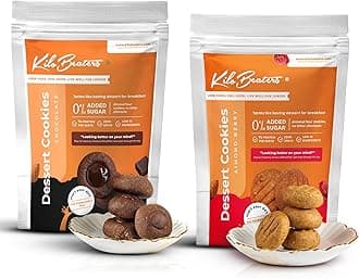Keto Friendly Chocolate And Almond Dessert Diet Cookies Biscuits Snacks With Sugar Free, No Maida, Zero Sugar & Zero Preservatives, 400 Gram - (Combo Pack Of 2)