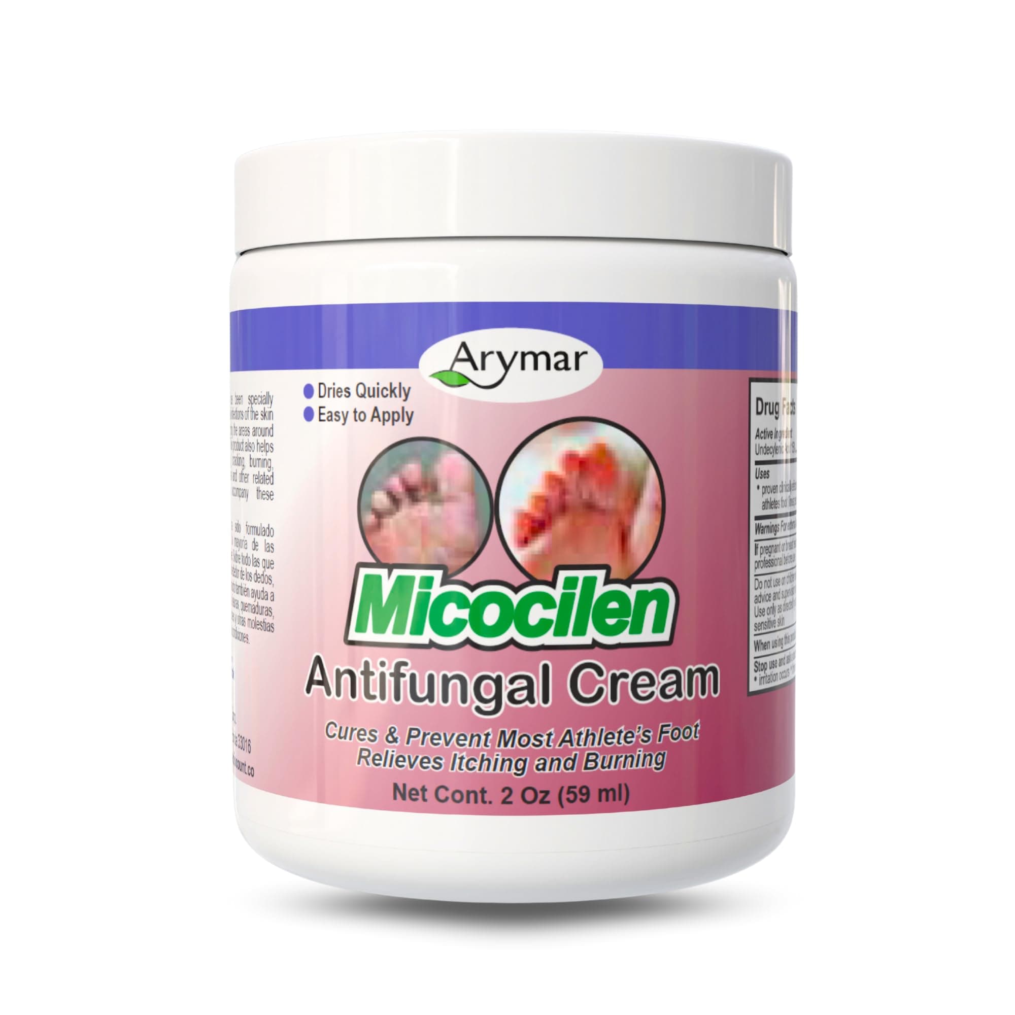 Arymar Micocilen Antifungal Cream (2 oz): Optimized Formula Intensive Strength Formula for Foot and Skin Care, Targets Itching, Burning, and Cracking, Skin manteinence and Comfort Formula