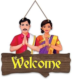 Decorative Welcome Sign Wooden Wall Hanger for Gateway | Home Decor | Office | Gifts | Bedroom | Designer Artwork Decor Items for Living Room (WH_8701NN)