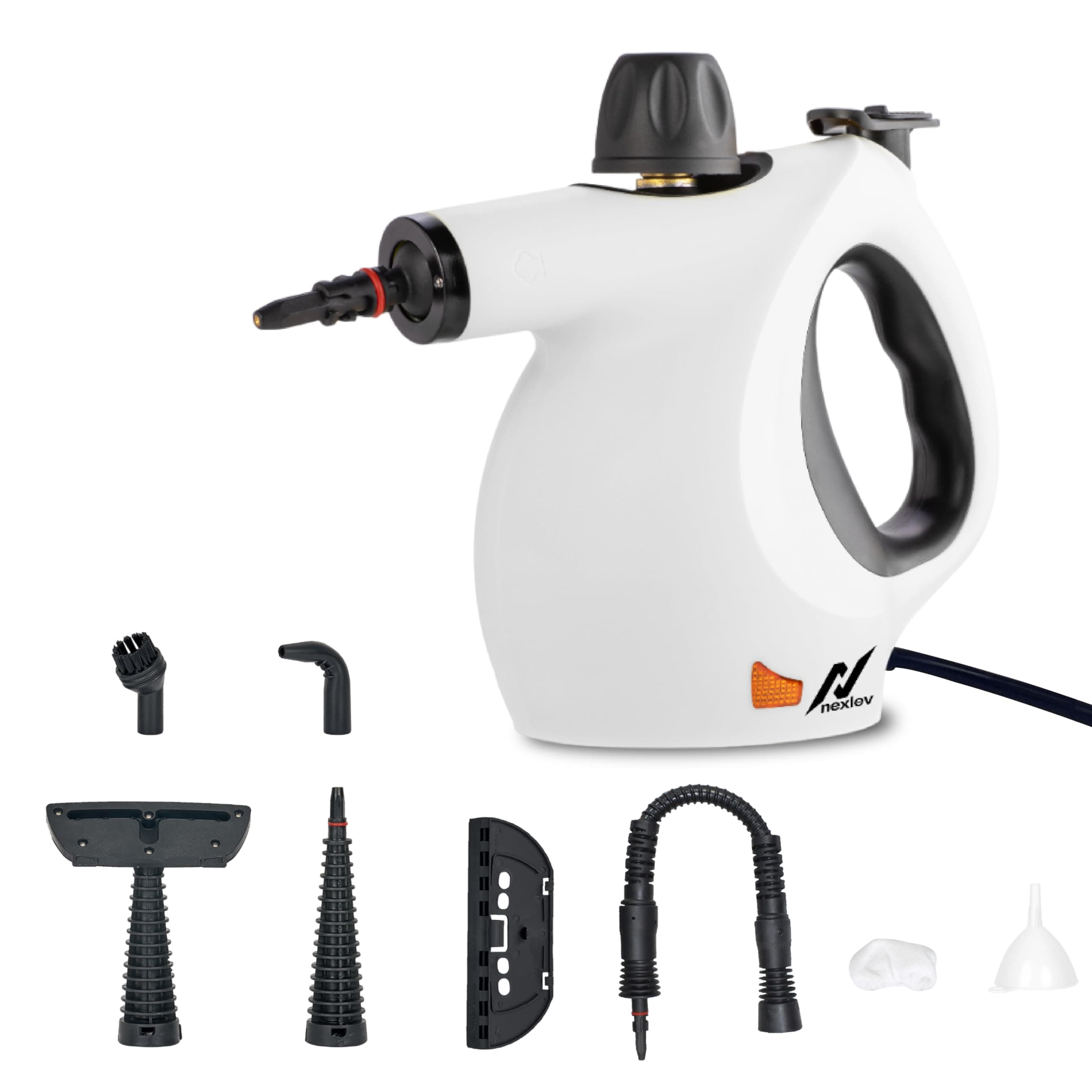 NexLev Steam Cleaner | For Complete Home Kitchen Bathroom Window Car & Office Cleaning | 9 Accessories | 450 ML | Window Pane Sink Grime Chimney Grease Water Stain Cleaner| 4 Meter Cord | 1000W |SC-02