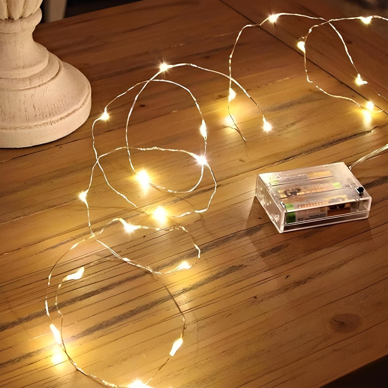 3-Meter Waterproof Copper Wire Fairy Lights, Battery-Powered with 30 Warm White LEDs for Diwali, Christmas, Valentine's Day, and Decorations(Pack of 1)
