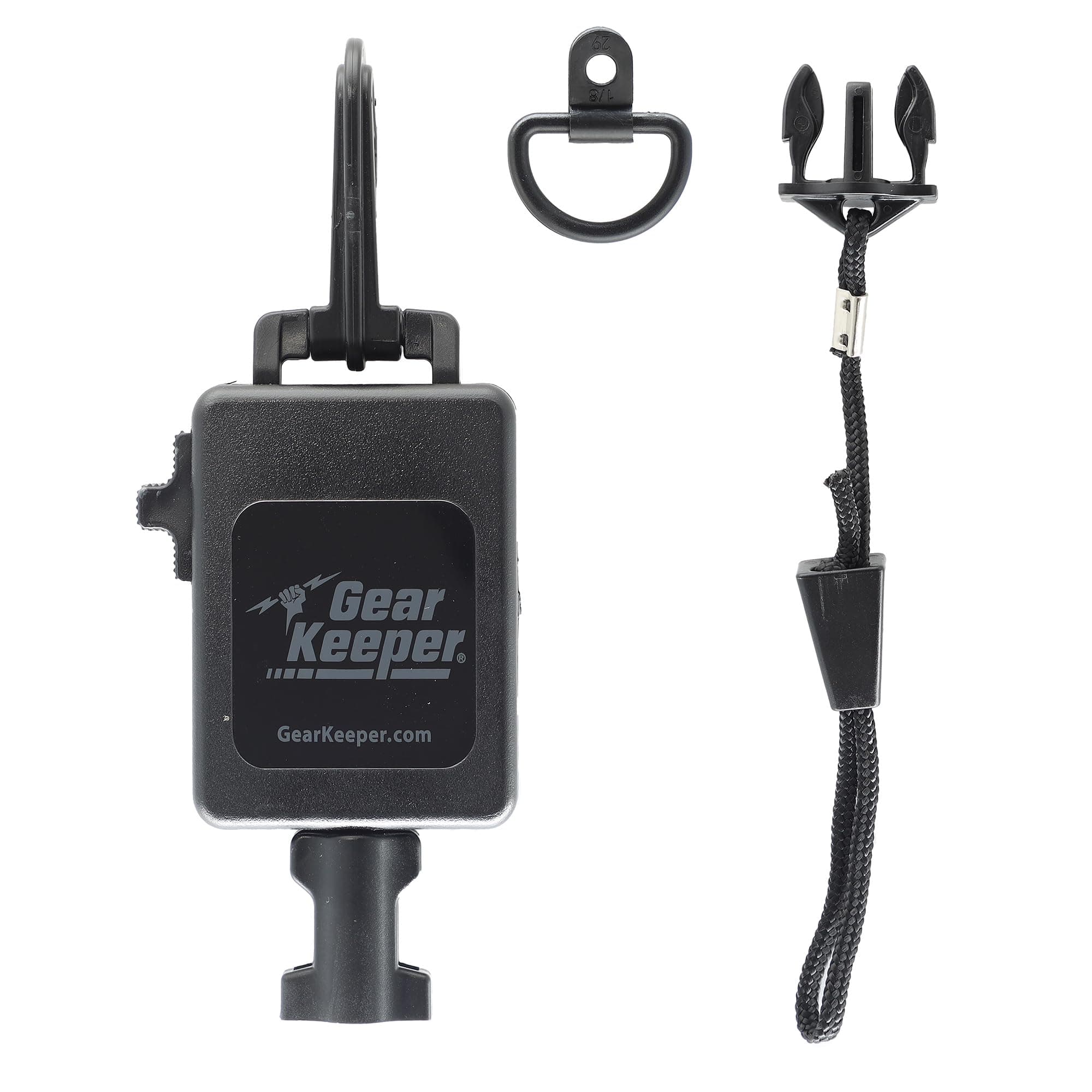 Gear Keeper CB Radio Microphone Keeper - Retractable Mic Holder With Heavy Duty Snap Clip Mount for Truck Radio - CB Radio Accessories With Lanyard & Mounting Hardware - Made in USA (Black)