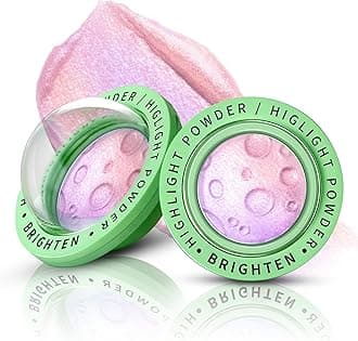 Face Highlighter Palette, Lunar Glow Highlighter Powder Makeup, Chameleon Glitter Shimmer Body Cheek Eye Highlighter, Multichrome Sparkle Holographic Color Shifting Silky Creamy Illuminator#02