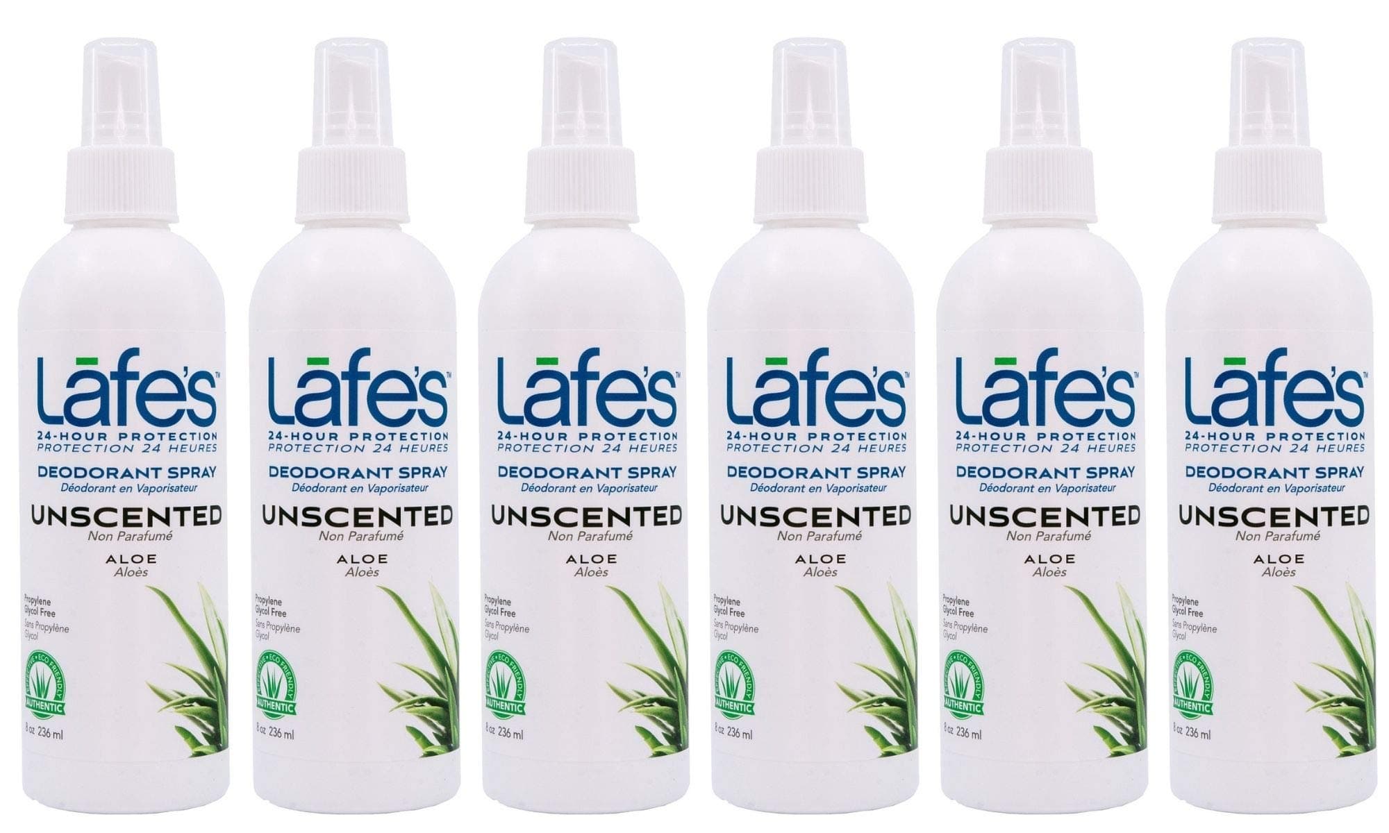 Lafe'sDeodorant Spray,W/Aloe Vera, 8 oz (6 pack)