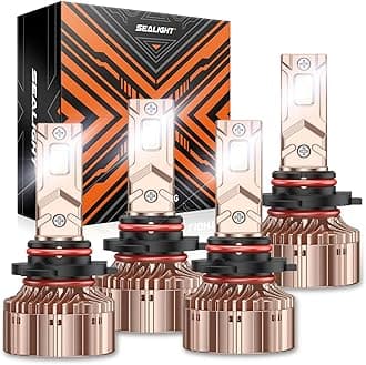 X6S 9005/HB3 9006/HB4 Bulbs Combo, 900% 80000LM Ultra-Bright 9006 9005 Powersports Headlights, 60000+ Hrs HB3 HB4 Lighting Bulb with Cooling Fan, Easy Plug and Play, Pack of 4