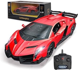 - Remote Control Car RC Cars Racing Car 1:18 Licensed Toy RC Car Compatible with Lamborghini Model Vehicle for Boys 6,7,8 Years Old Halloween, red