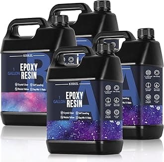 - KISREL Epoxy Resin 4Gallon - Crystal Clear Epoxy Resin Kit - No Yellowing No Bubble Art Resin Casting Resin for Art Crafts, Jewelry Making, Wood & Molds