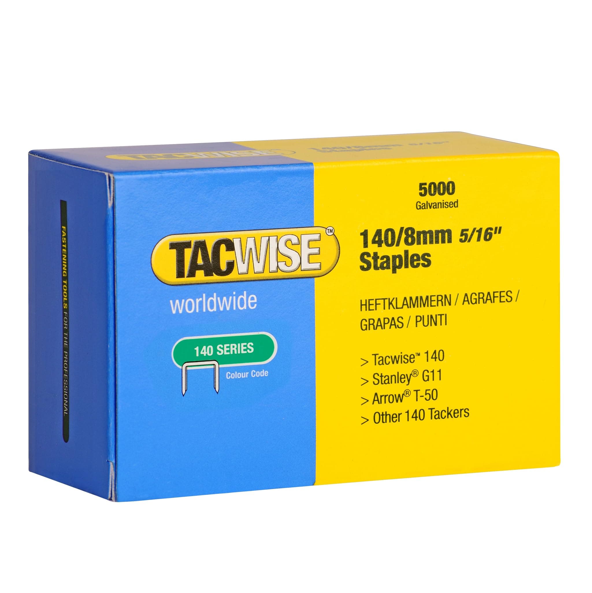 Tacwise 0341 Type 140/8mm Heavy Duty Galvanised Staples, Pack of 5000