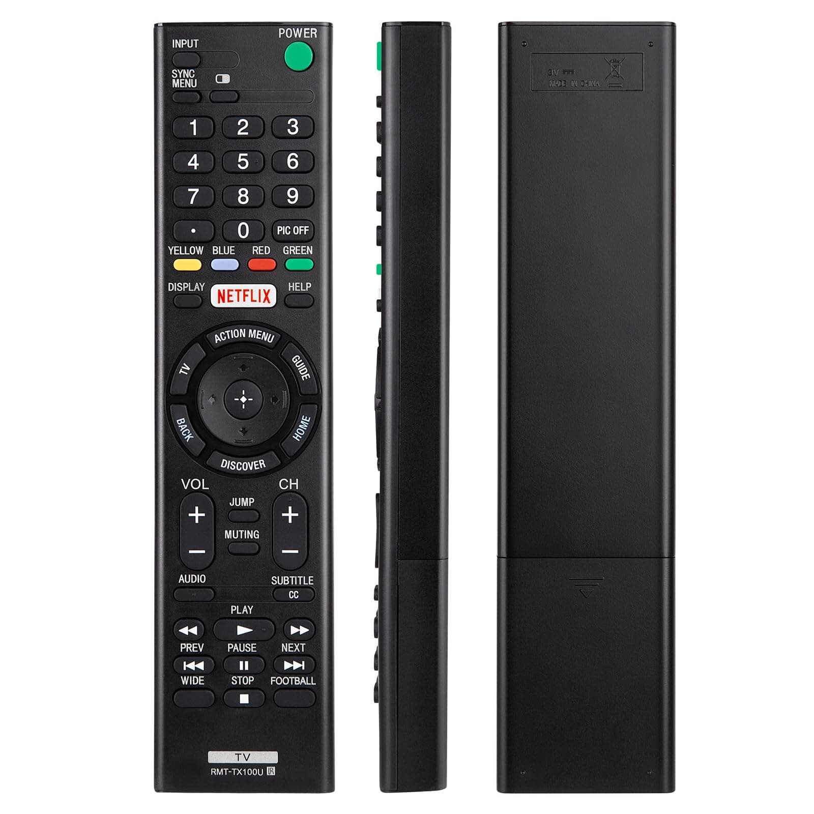 Universal for Sony TV Remote Control Replacement Compatible with Sony Bravia Smart LCD LED HD TVs RMT-TX100U