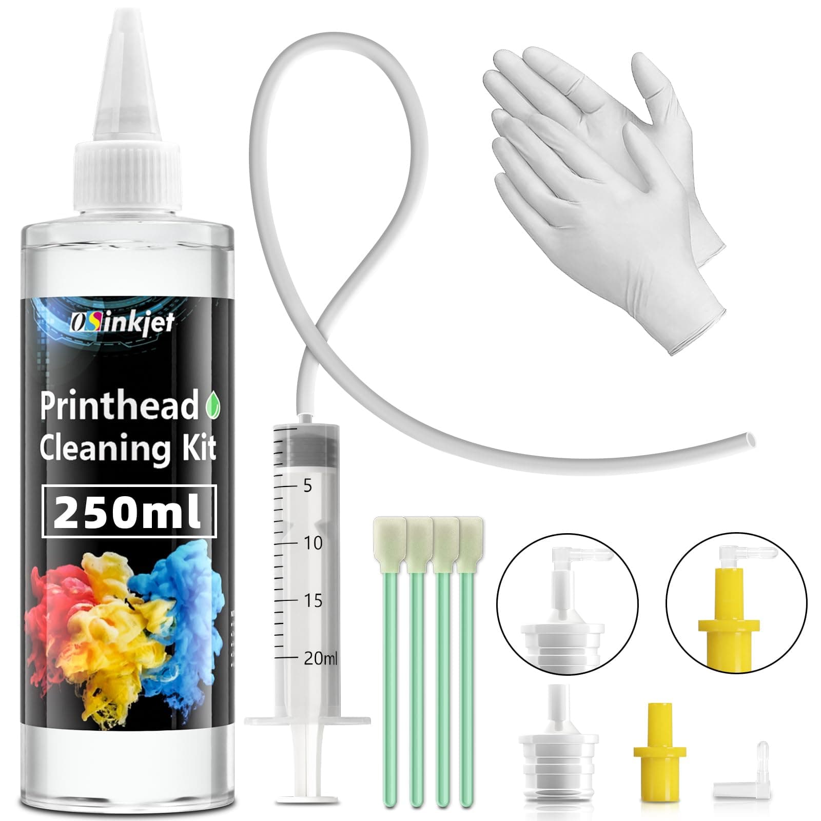 Printhead Cleaning Kit for Epson, 250ml Printer Cleaning kit for HP, Print Head Cleaning Solution for Canon, Printer Head Cleaner for Brother Inkjet Printers Nozzle