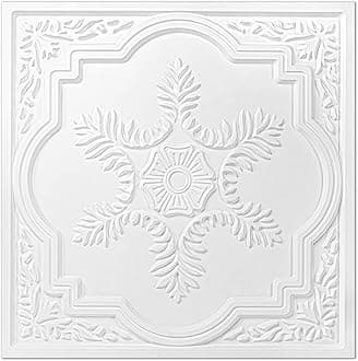 Art3d 24 x 24in. White Ceiling Tile Drop in, 12-Panel