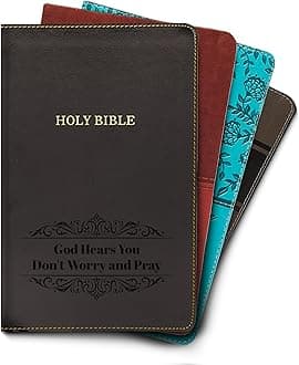 Hope Harbor Personalized Gift Bible with Custom Name Engraved, KJV, Black, Thinline King James Version, Red Letter Edition, Comfort Print, Faux Leather