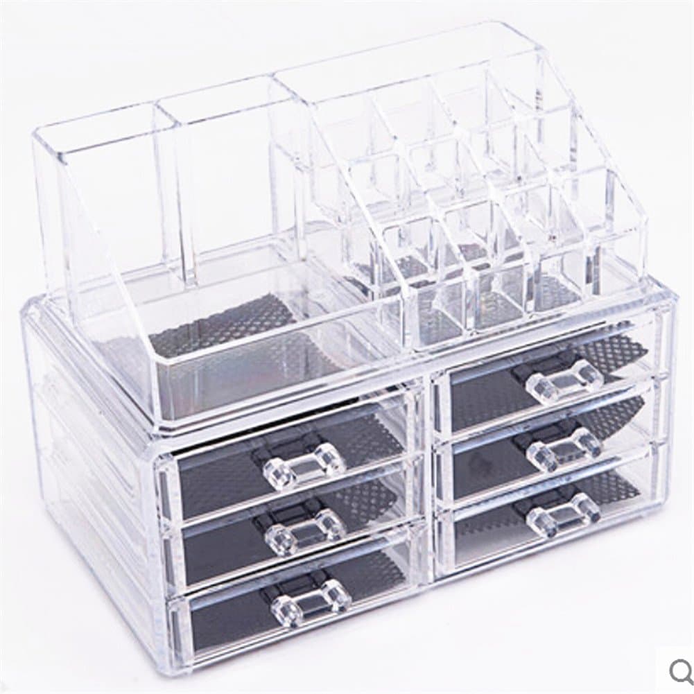 THREE LAYER BEAUTY CLEAR ACRYLIC COSMETIC DRAWER / MAKE UP NAIL POLISH VARNISH DISPLAY STAND / ORGANISER / RACK / HOLDER CAN ALSO BE USED FOR MAKEUP BRUSH SETS, JEWELLERY AND ARTS AND CRAFT